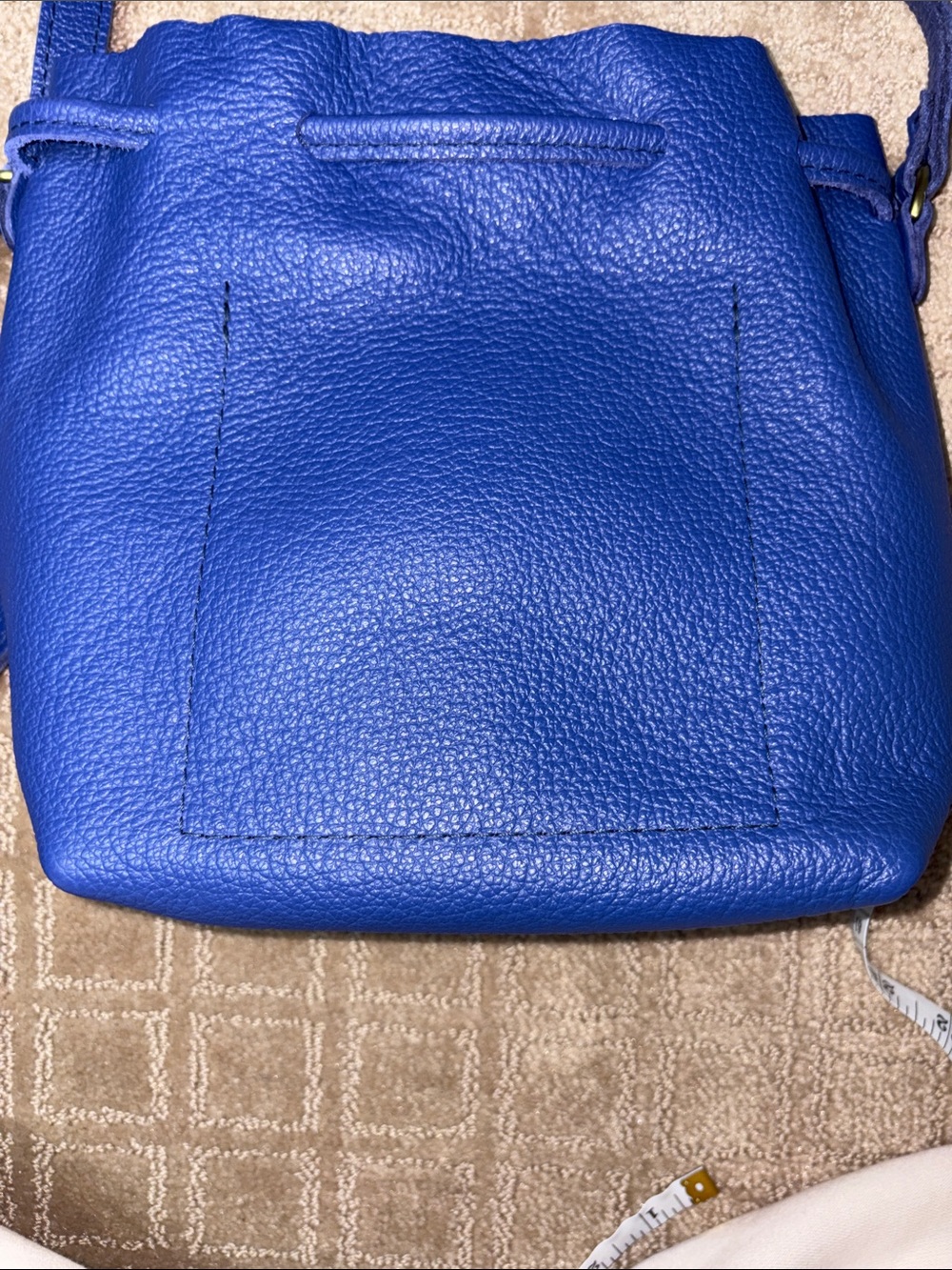 Portland Leather Goods small drawstring bucket bag in the color Molino Blue - Picture 5 of 12